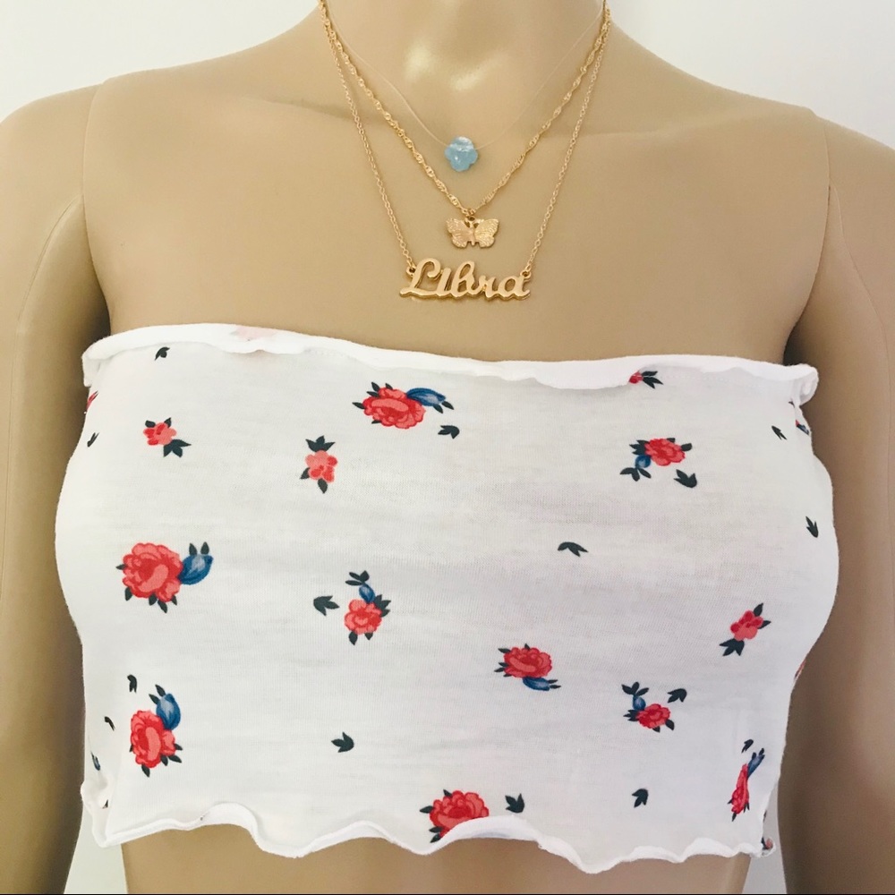 Floral tube crop top
